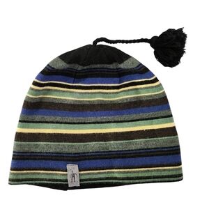 SMARTWOOL Beanie Straightline Striped 100% Merino Wool Knit Winter Hat Cap OS